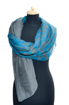 Two sided blue grey scarf