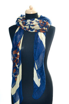 Blue yellow pattern scarf