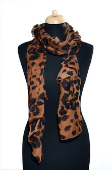 Dark roast leopard scarf