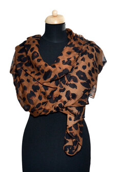 Dark roast leopard scarf