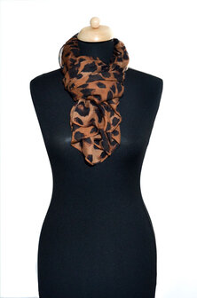 Dark roast leopard scarf