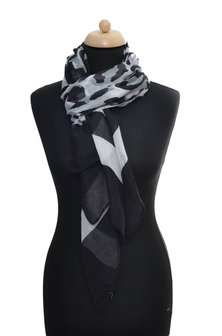 Black and white striped scarf