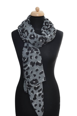 Pitch black leopard scarf