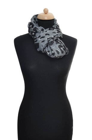 Pitch black leopard scarf