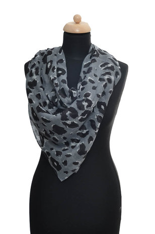 Pitch black leopard scarf